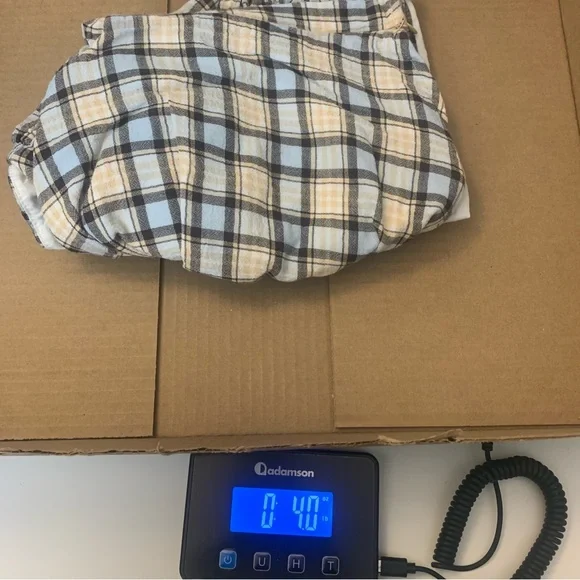 Zara Women's M Blue Cream Plaid Ruched Chic Cottagecore 3/4 Sleeve Blouse - Picture 10 of 10